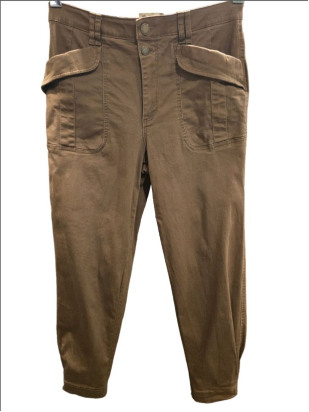 Women's Democracy Brown Pants With Pleated Ankle Size 12